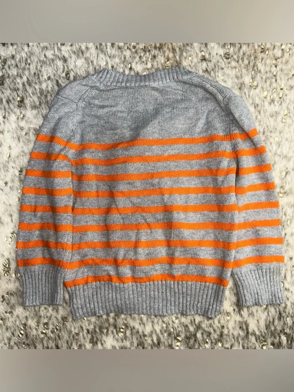 5 for $25🔥Baby Gap Striped Orange & Grey Cardigan‎ Sweater 3T